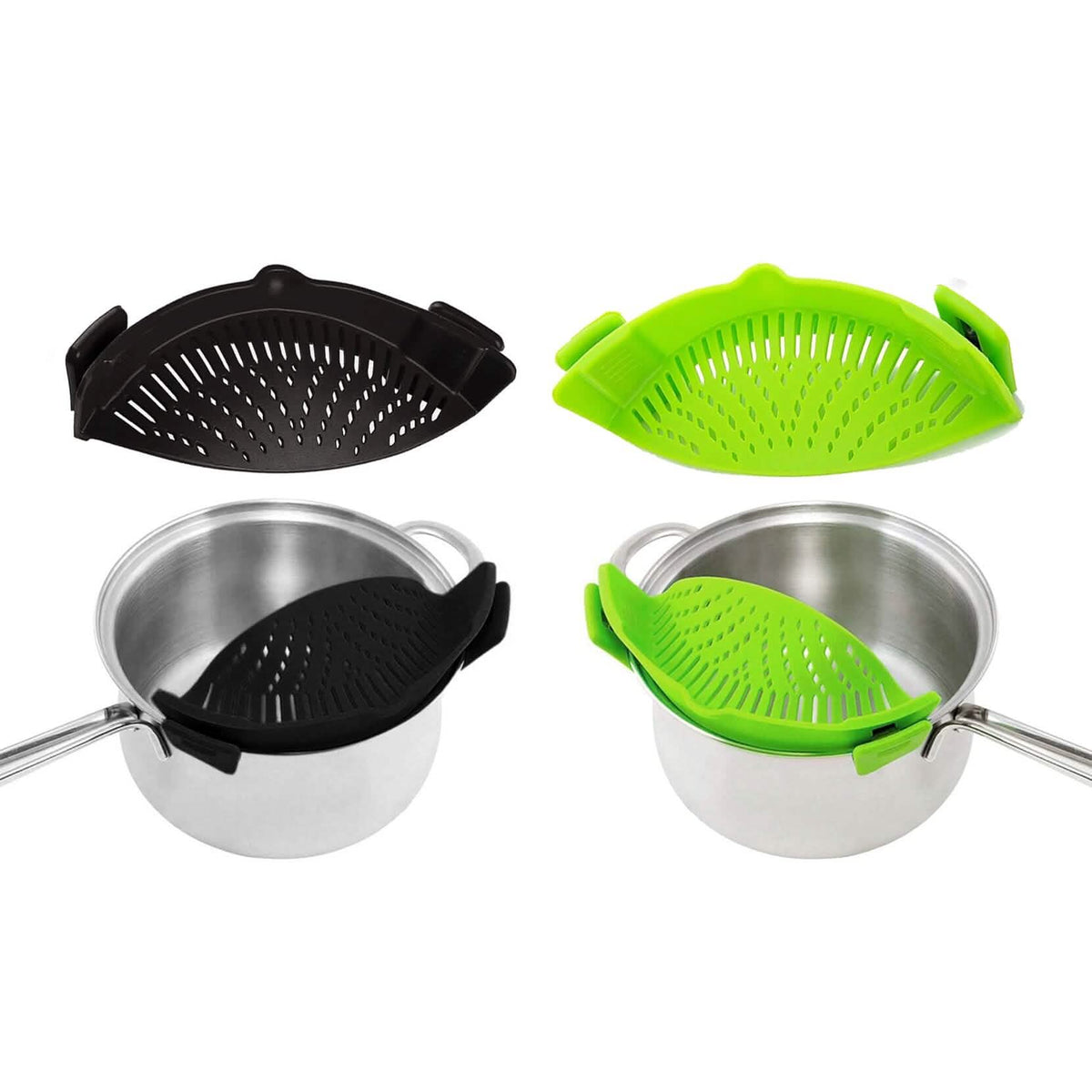 2-Pack: Easy Snap On Heat Resistance Silicone Kitchen Strainer - A-1 Thread Vault