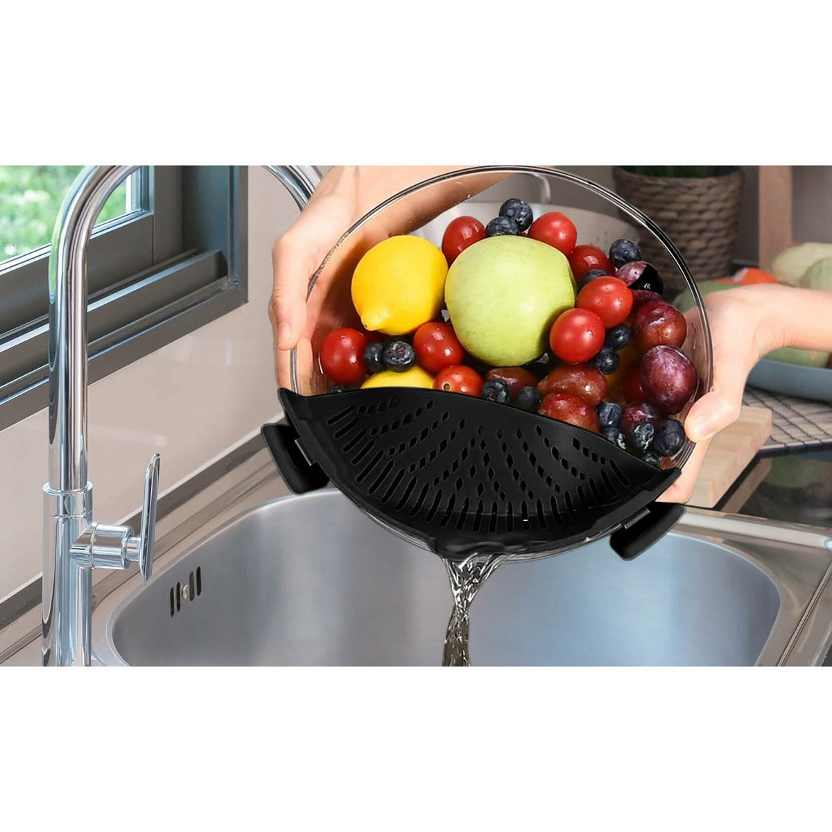 2-Pack: Easy Snap On Heat Resistance Silicone Kitchen Strainer - A-1 Thread Vault