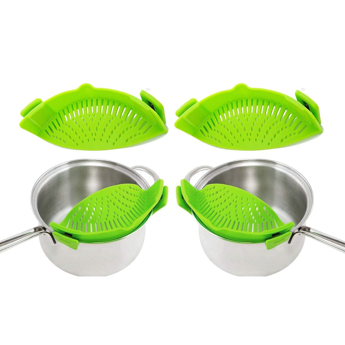 2-Pack: Easy Snap On Heat Resistance Silicone Kitchen Strainer - A-1 Thread Vault