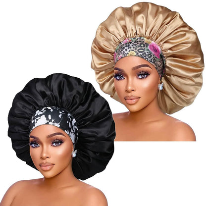 2-Pack: Extra Large Satin Bonnets for Sleeping - A-1 Thread Vault
