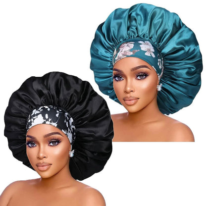 2-Pack: Extra Large Satin Bonnets for Sleeping - A-1 Thread Vault