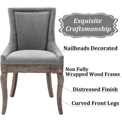2-Pack: Fabric Upholstered Side Chairs Set - A-1 Thread Vault