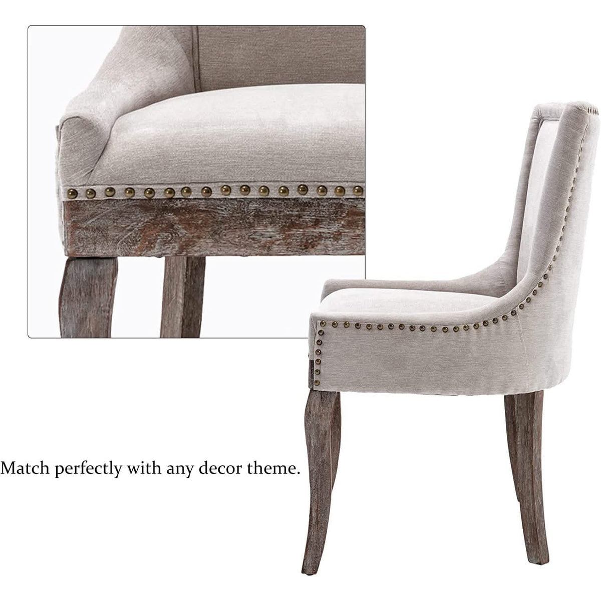 2-Pack: Fabric Upholstered Side Chairs Set - A-1 Thread Vault