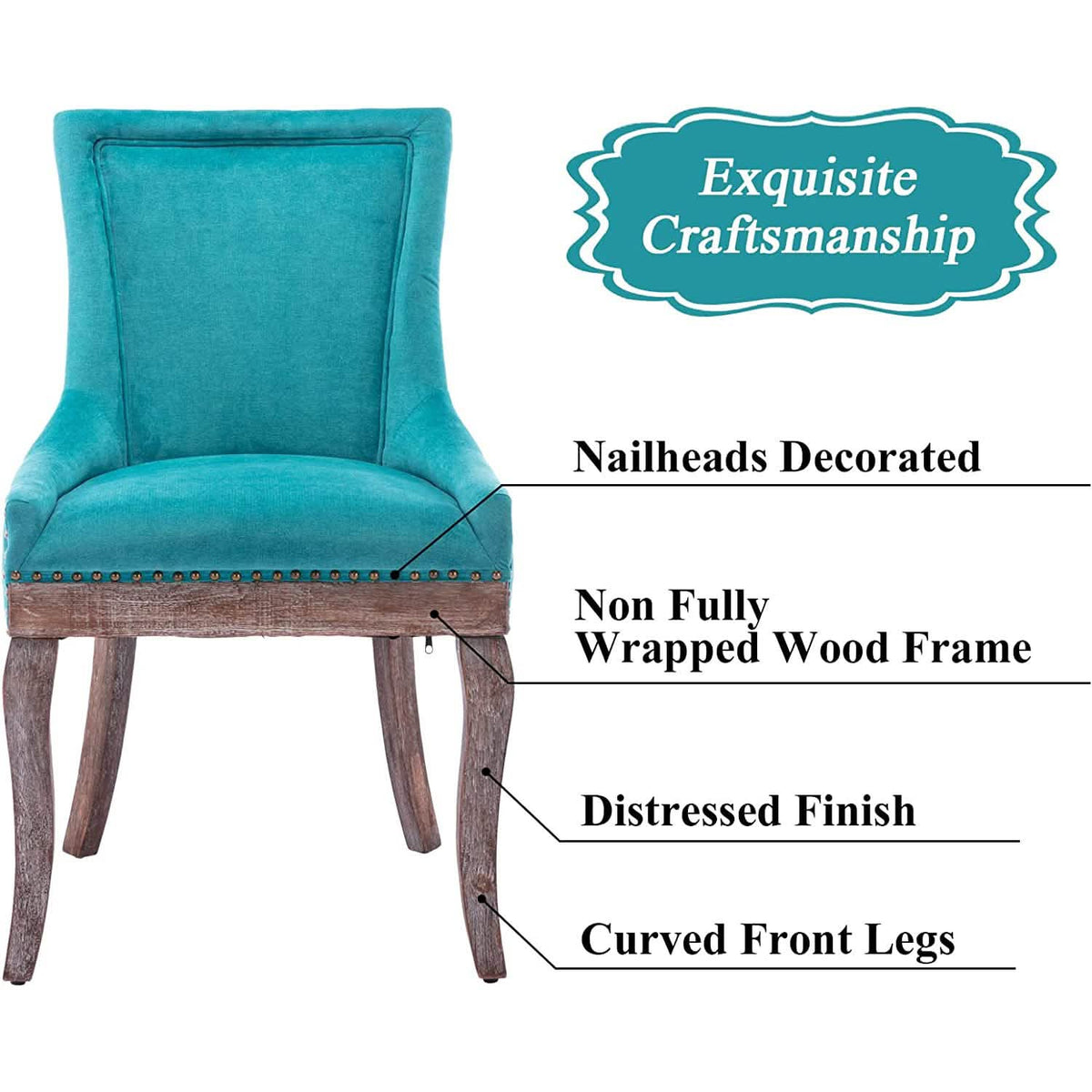 2-Pack: Fabric Upholstered Side Chairs Set - A-1 Thread Vault