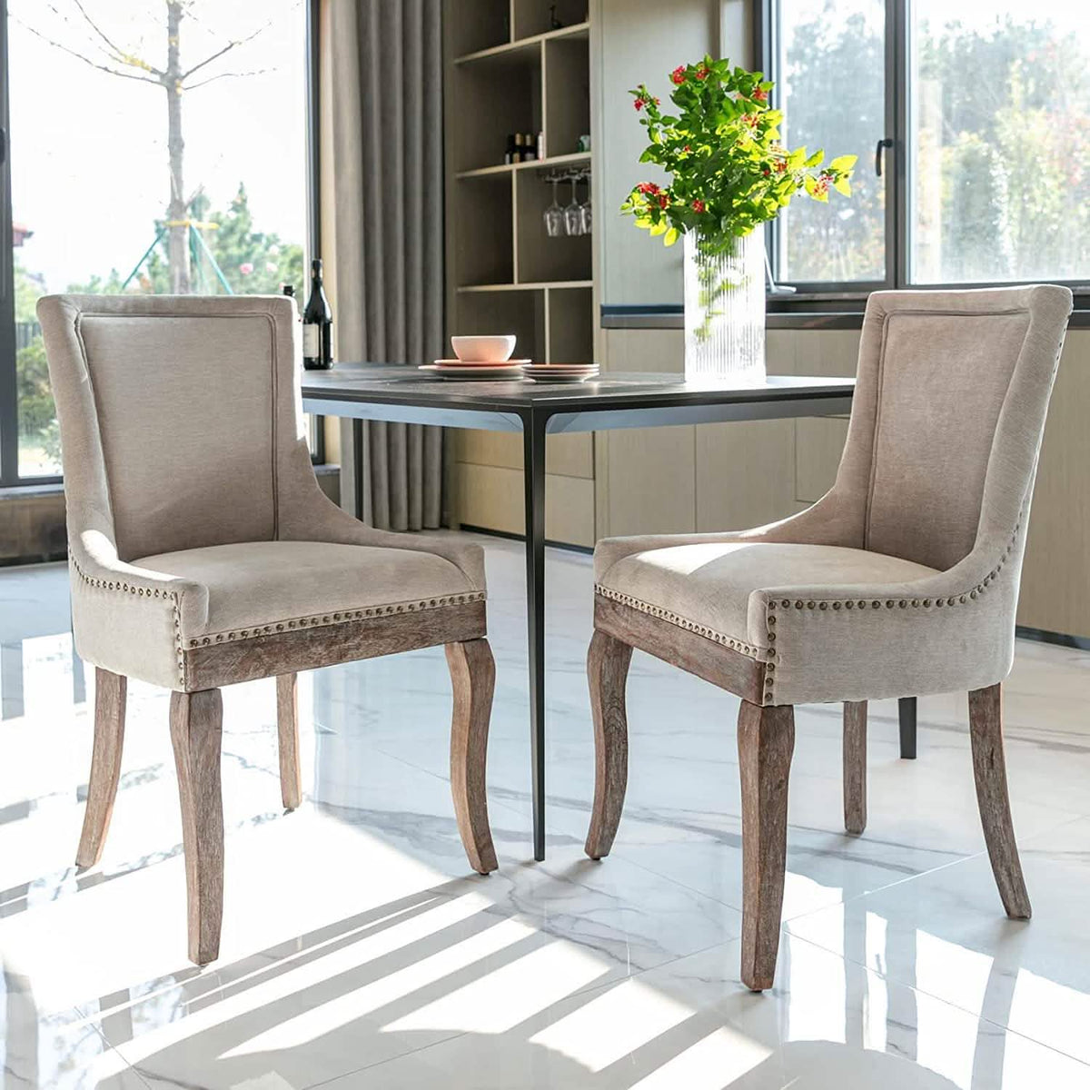 2-Pack: Fabric Upholstered Side Chairs Set - A-1 Thread Vault