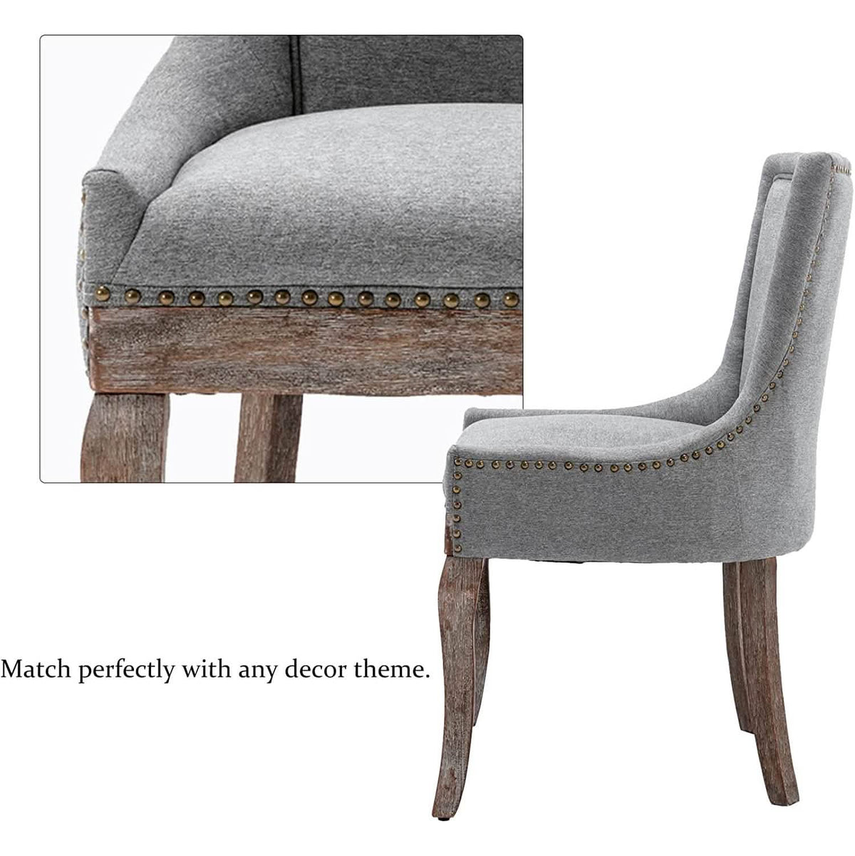 2-Pack: Fabric Upholstered Side Chairs Set - A-1 Thread Vault