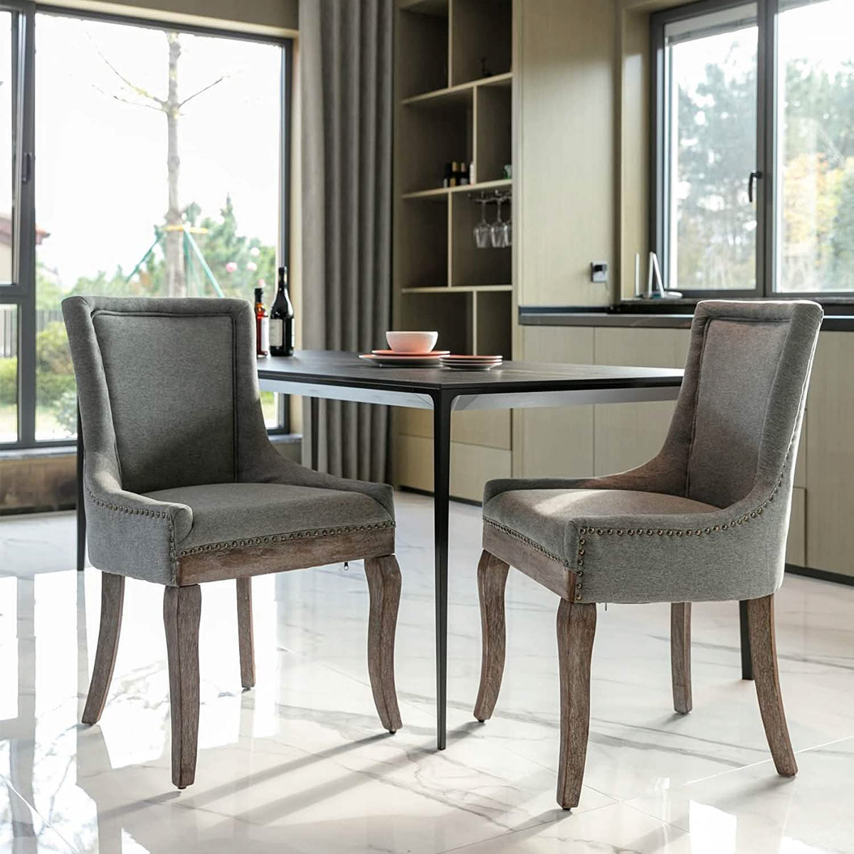 2-Pack: Fabric Upholstered Side Chairs Set - A-1 Thread Vault