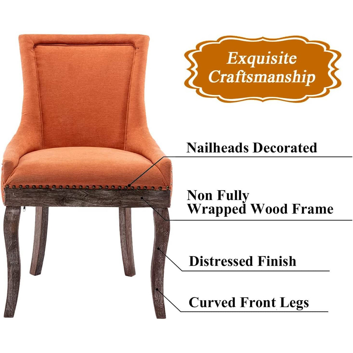 2-Pack: Fabric Upholstered Side Chairs Set - A-1 Thread Vault