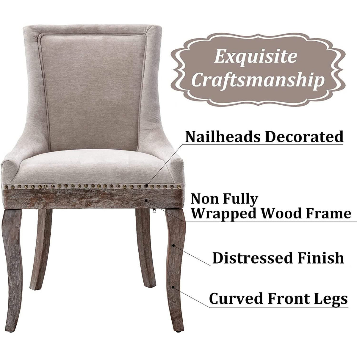 2-Pack: Fabric Upholstered Side Chairs Set - A-1 Thread Vault