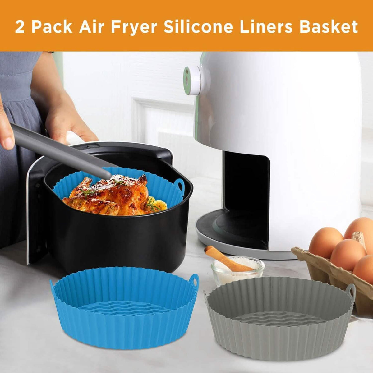 2-Pack: Foldable Silicone Air Fryer Liner - A-1 Thread Vault