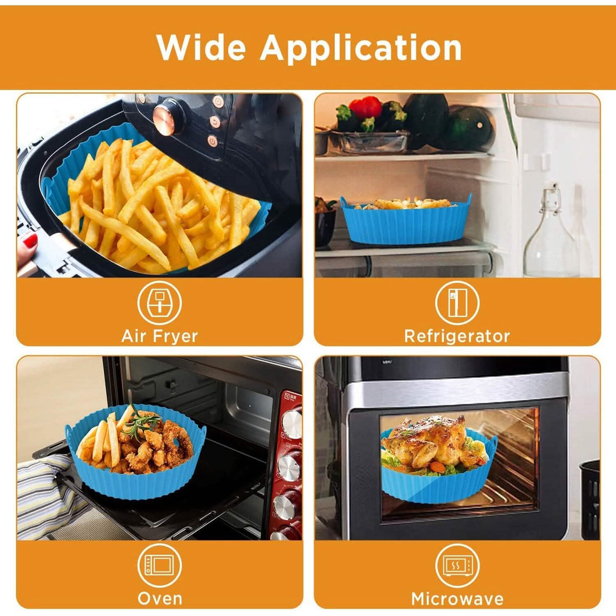2-Pack: Foldable Silicone Air Fryer Liner - A-1 Thread Vault