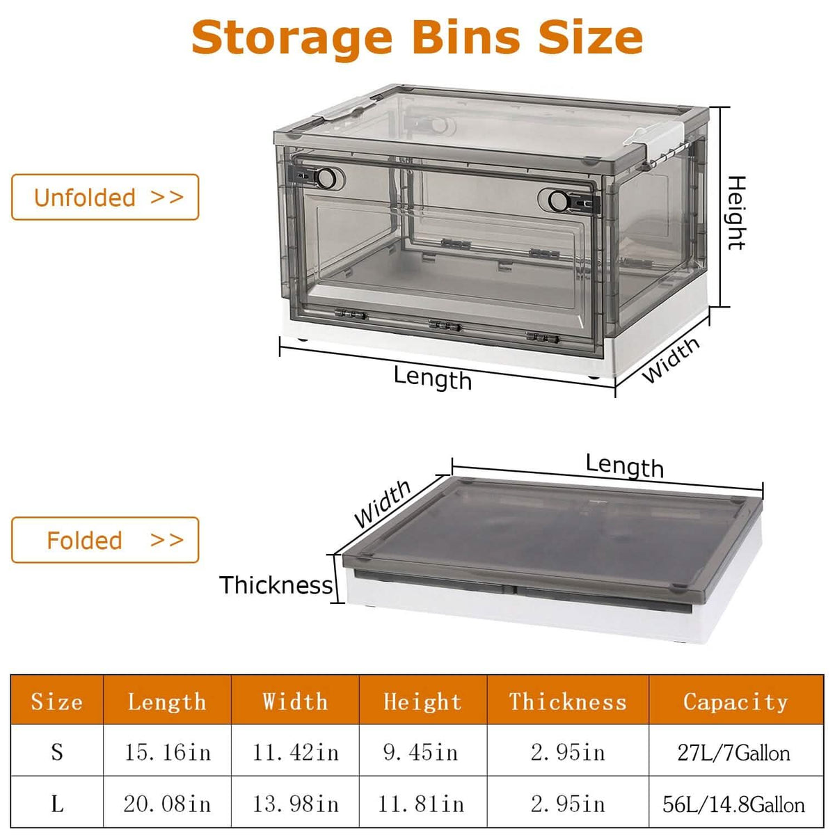 2-Pack: Foldable Storage Bins Collapsible Storage Box Organizer - A-1 Thread Vault