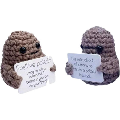 2-Pack: Funny Positive Potato Cute Wool Knitting Doll - A-1 Thread Vault