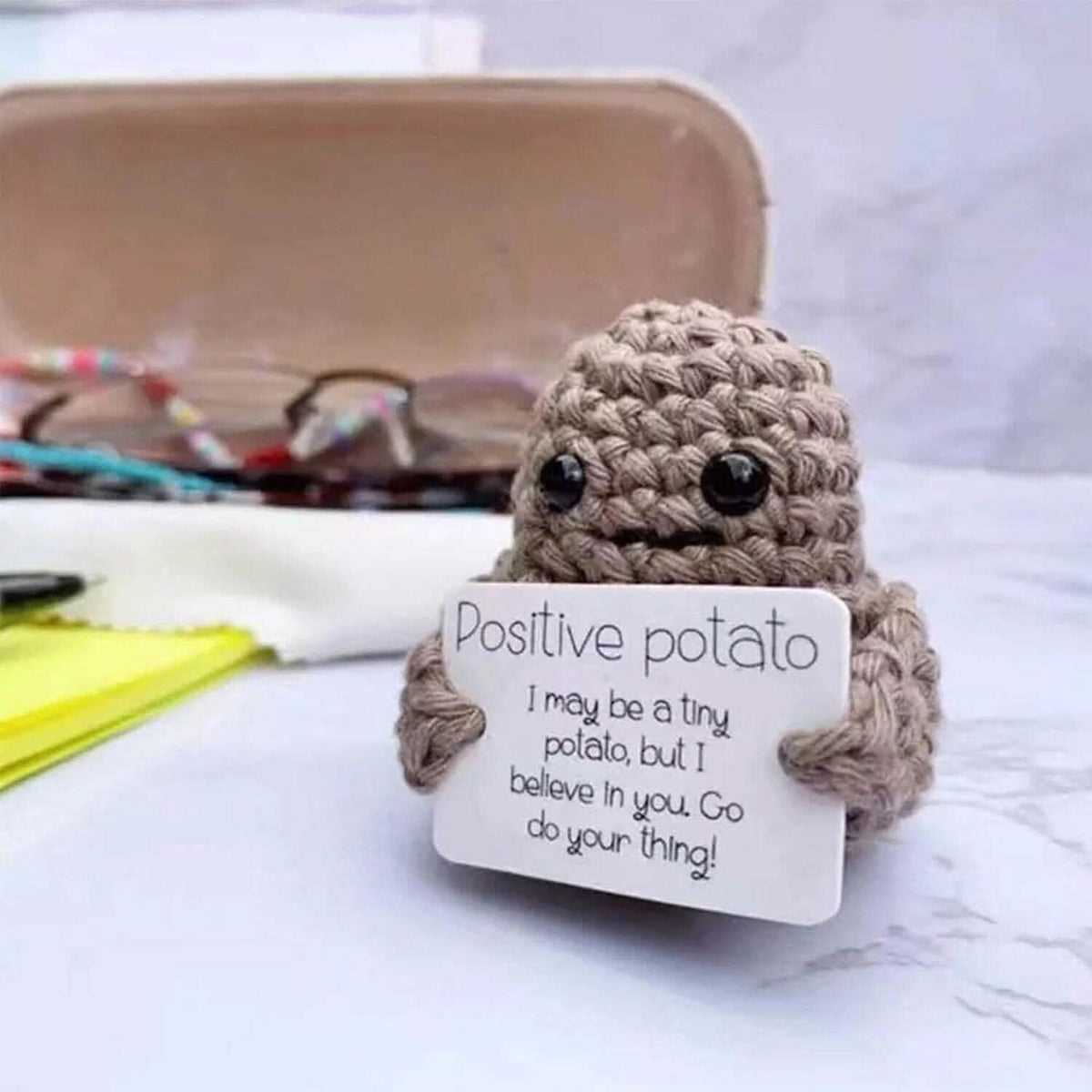 2-Pack: Funny Positive Potato Cute Wool Knitting Doll - A-1 Thread Vault