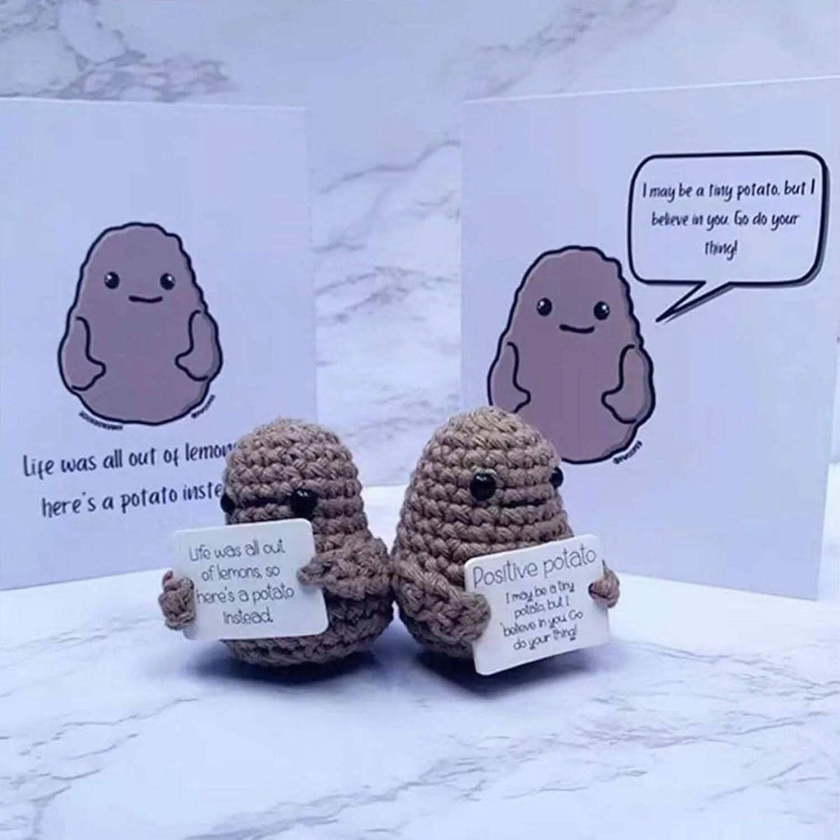 2-Pack: Funny Positive Potato Cute Wool Knitting Doll - A-1 Thread Vault