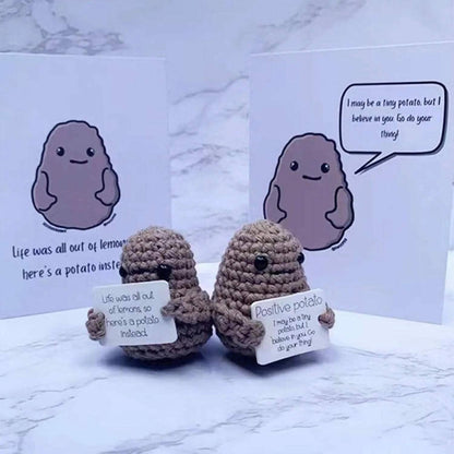 2-Pack: Funny Positive Potato Cute Wool Knitting Doll - A-1 Thread Vault