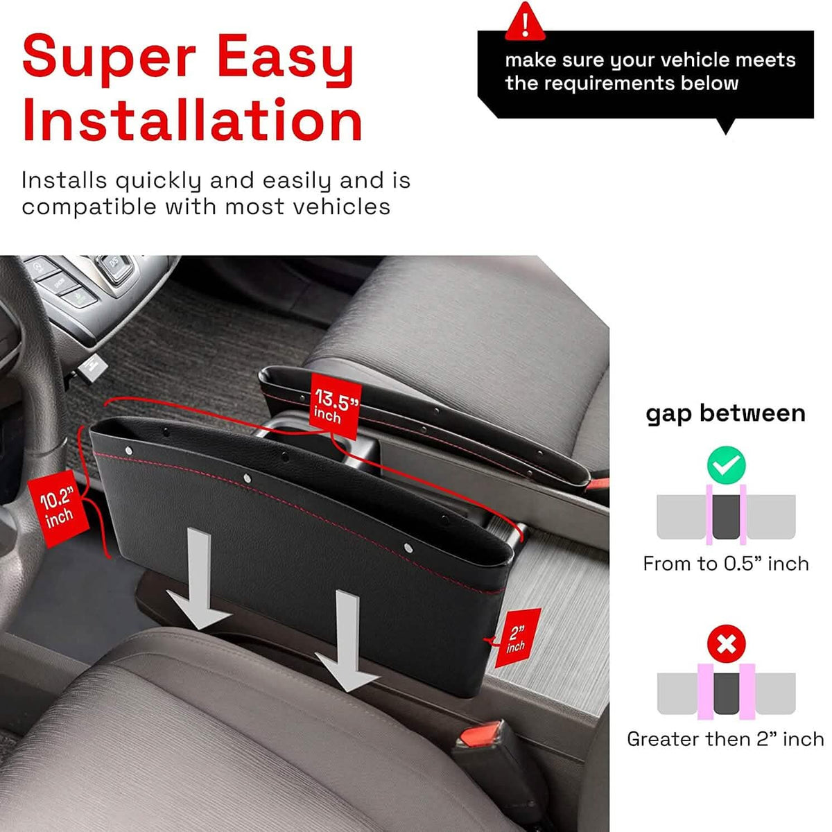 2-Pack: Gap Filler Car Seat Organizer - A-1 Thread Vault