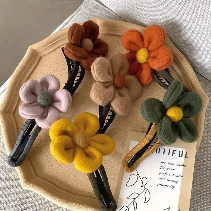 2-Pack: Gorgeous Plush Flower Hairpin - A-1 Thread Vault