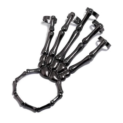 2-Pack: Gothic Bone Bracelet with Ring - A-1 Thread Vault