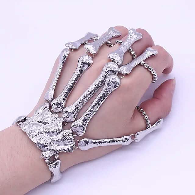2-Pack: Gothic Bone Bracelet with Ring - A-1 Thread Vault