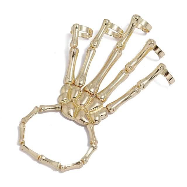 2-Pack: Gothic Bone Bracelet with Ring - A-1 Thread Vault