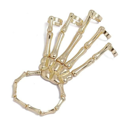 2-Pack: Gothic Bone Bracelet with Ring - A-1 Thread Vault