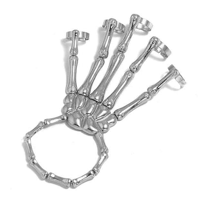 2-Pack: Gothic Bone Bracelet with Ring - A-1 Thread Vault
