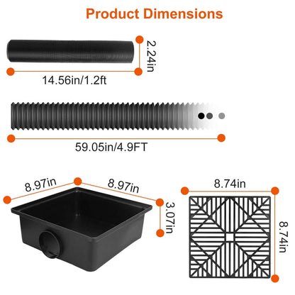 2-Pack: Gutter Downspout Extension Low Profile No Deep Digging Catch - A-1 Thread Vault