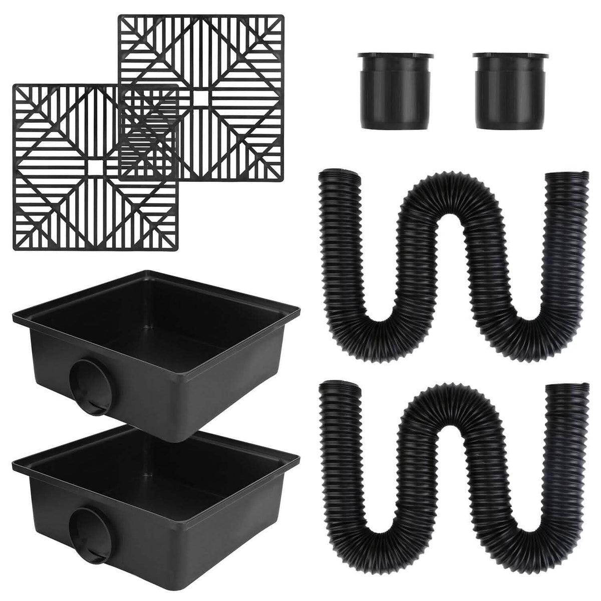 2-Pack: Gutter Downspout Extension Low Profile No Deep Digging Catch - A-1 Thread Vault