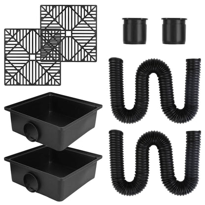 2-Pack: Gutter Downspout Extension Low Profile No Deep Digging Catch - A-1 Thread Vault