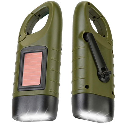 2-Pack: Hand Crank Solar Powered Flashlight - A-1 Thread Vault