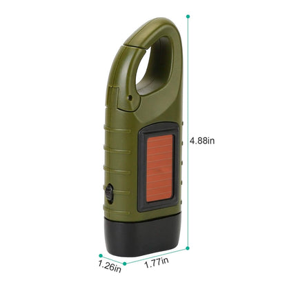 2-Pack: Hand Crank Solar Powered Flashlight - A-1 Thread Vault