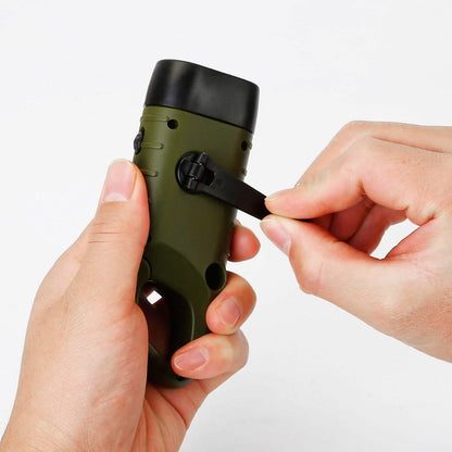 2-Pack: Hand Crank Solar Powered Flashlight - A-1 Thread Vault