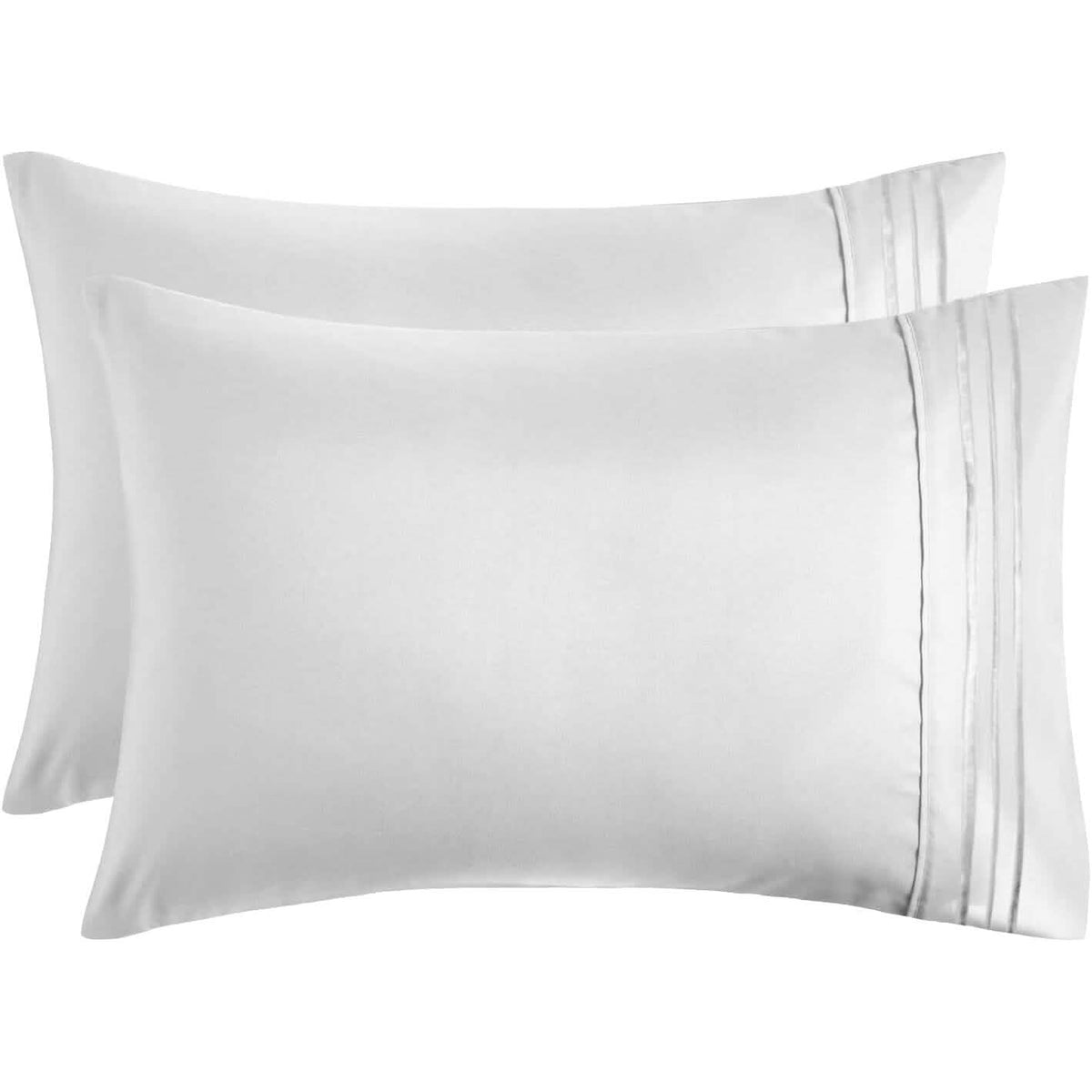 2-Pack: Hannah Linen Microfiber Pillowcases Breathable & Envelop Closure Pillow Covers Set - A-1 Thread Vault