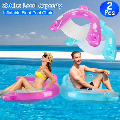 2-Pack: Inflatable Float Pool Chair with Cup Holder Arm Rest - A-1 Thread Vault
