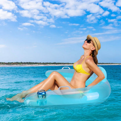 2-Pack: Inflatable Float Pool Chair with Cup Holder Arm Rest - A-1 Thread Vault