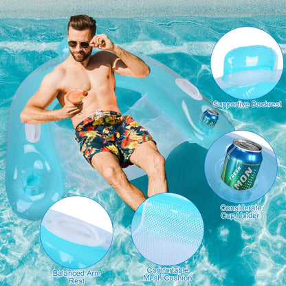 2-Pack: Inflatable Float Pool Chair with Cup Holder Arm Rest - A-1 Thread Vault