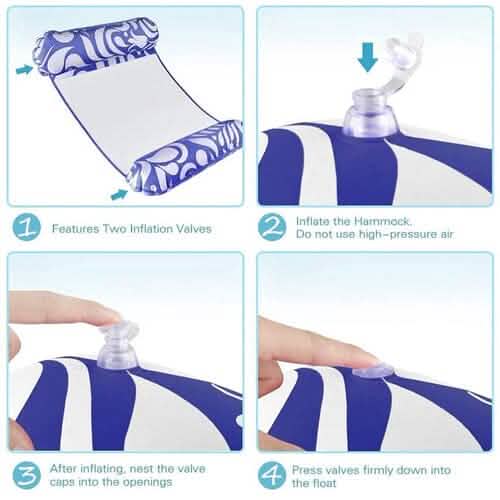 2-Pack: Inflatable Water Hammock Aqua Loungers for Swimming Pool or Beach - A-1 Thread Vault