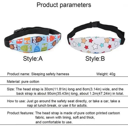 2-Pack: Kids Safety Head Support Band and Toddler Car Seat Neck Relief - A-1 Thread Vault