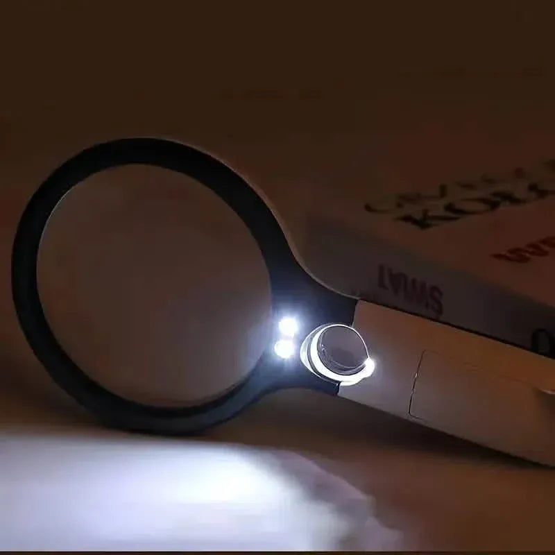 2-Pack: LED Light 45x Magnifying Glass Lens Mini Pocket Handheld Microscope - A-1 Thread Vault