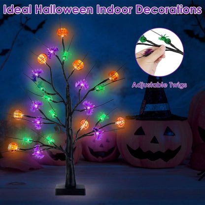 2-Pack: Lighted Halloween Trees with Timer and Adjustable Twigs - A-1 Thread Vault