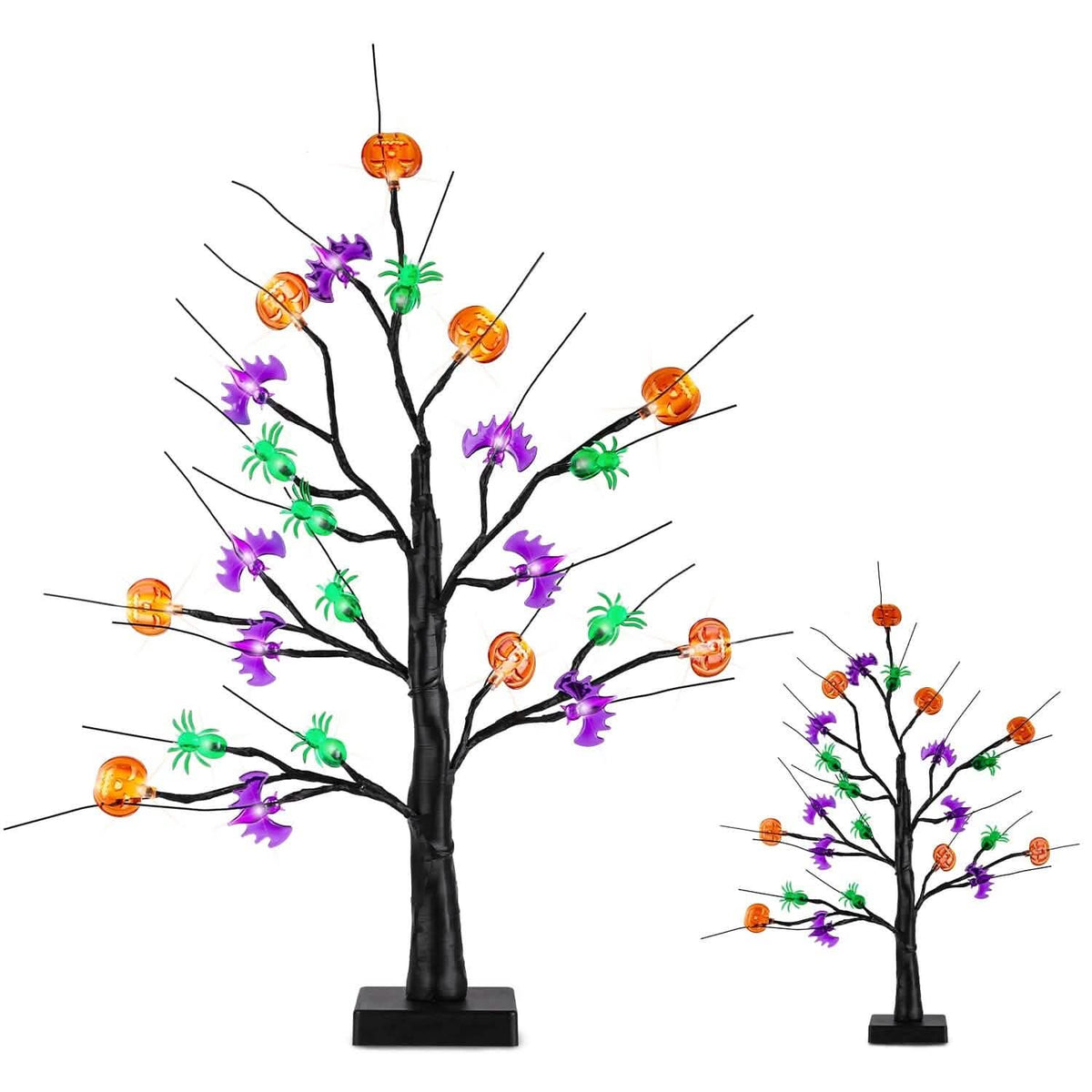 2-Pack: Lighted Halloween Trees with Timer and Adjustable Twigs - A-1 Thread Vault