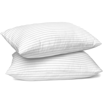 2-Pack: Lux Decor Collection Cotton Stripe Pillow Plush Bed Pillows Set - A-1 Thread Vault
