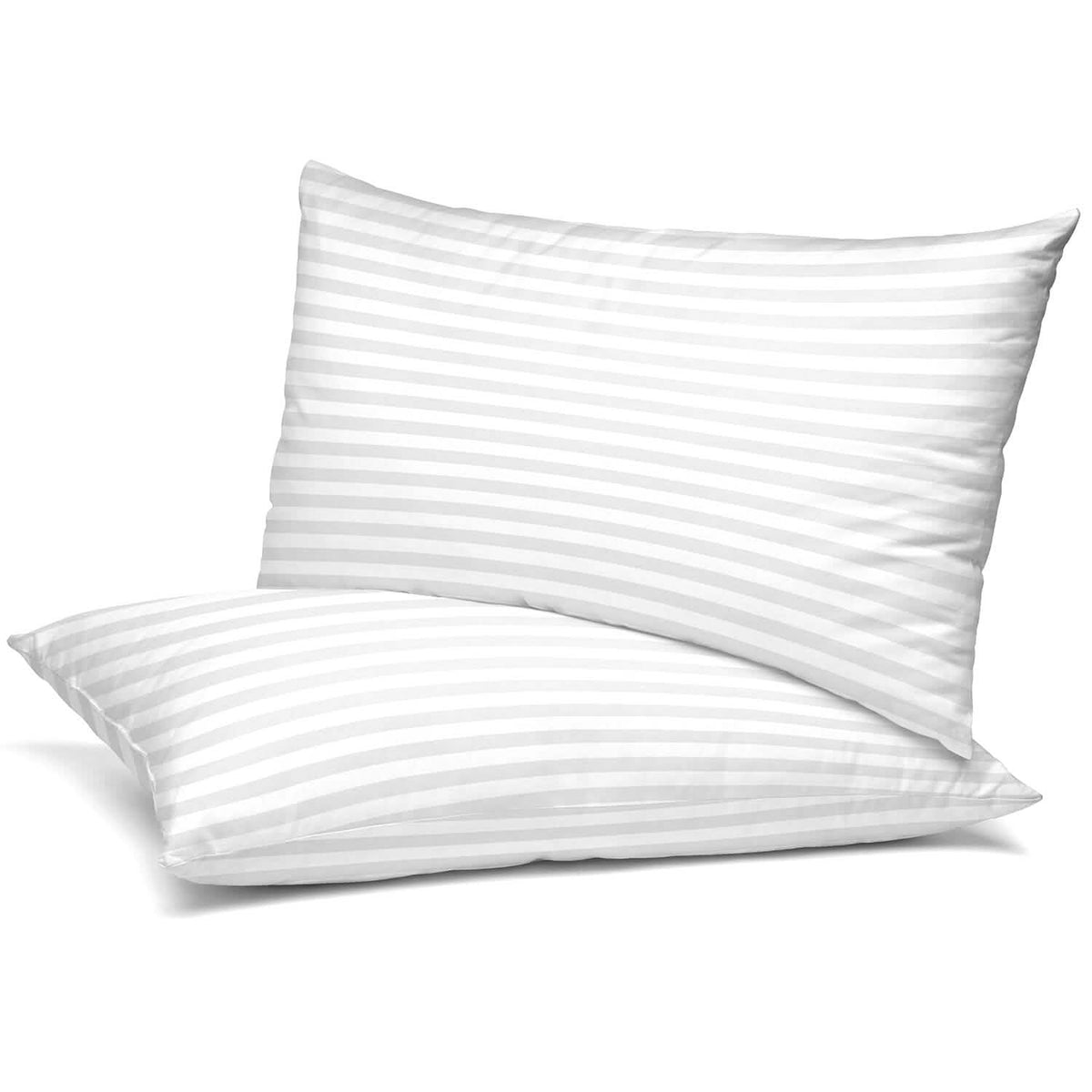 2-Pack: Lux Decor Collection Cotton Stripe Pillow Plush Bed Pillows Set - A-1 Thread Vault
