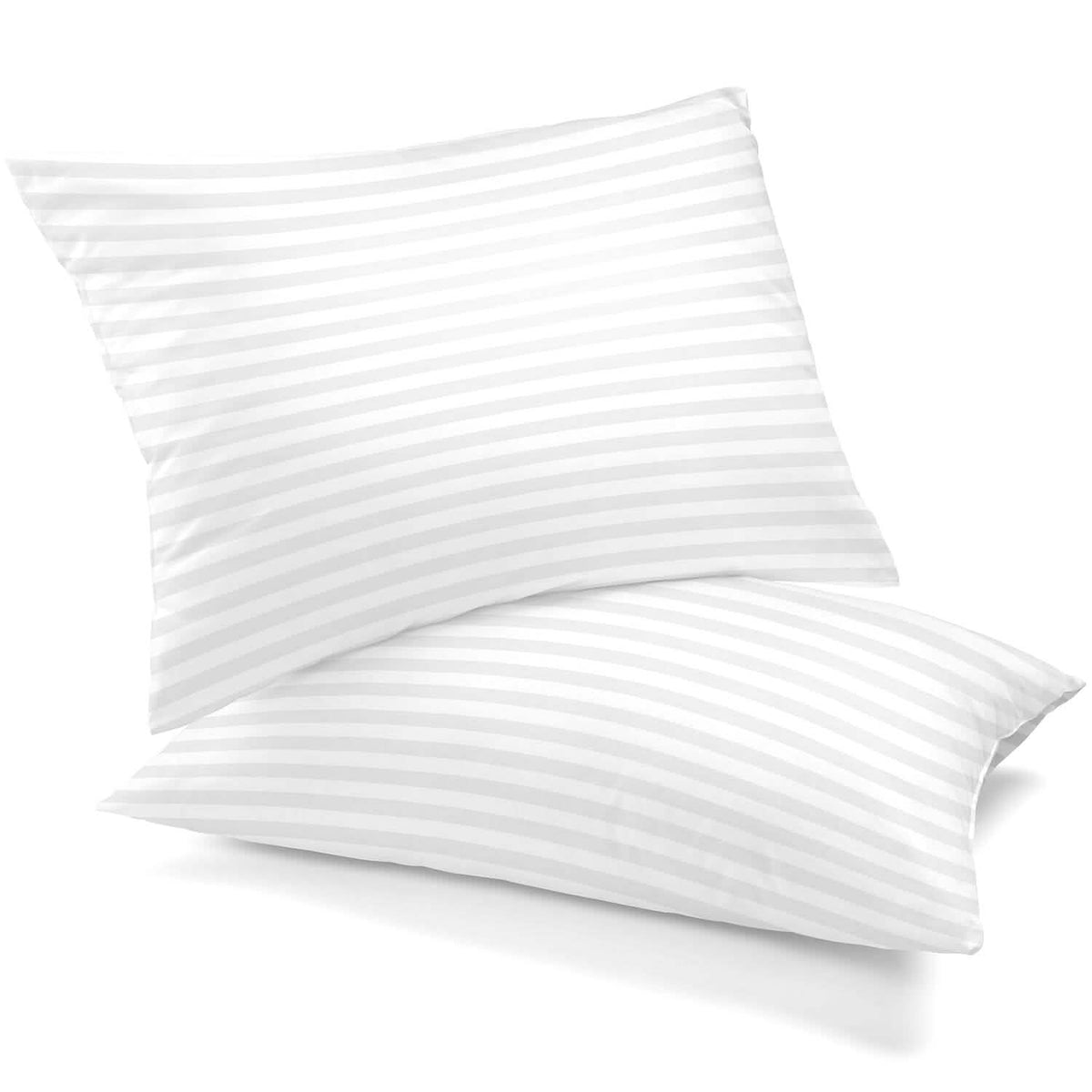 2-Pack: Lux Decor Collection Cotton Stripe Pillow Plush Bed Pillows Set - A-1 Thread Vault