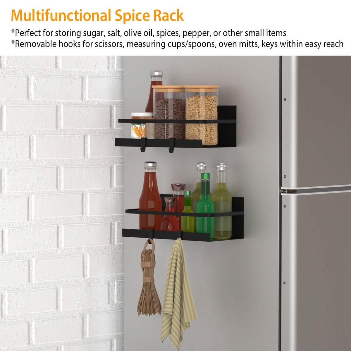 2-Pack: Magnetic Spice Holder Rack Organizer - A-1 Thread Vault