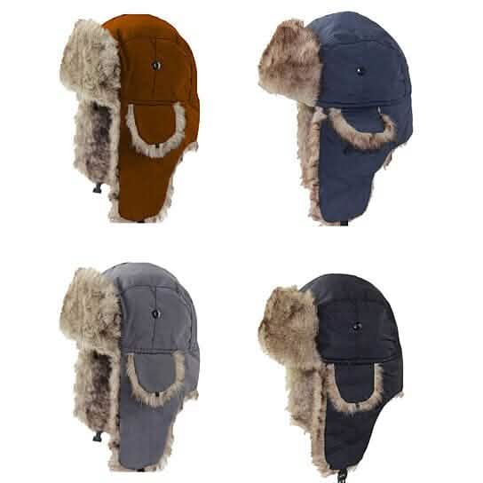 2-Pack: Men's Ushanka Winter Faux Fur Hat with Ear Flaps - A-1 Thread Vault
