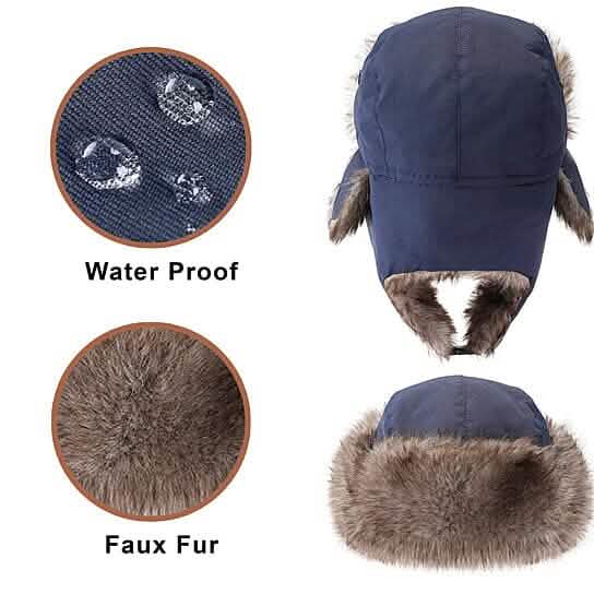 2-Pack: Men's Ushanka Winter Faux Fur Hat with Ear Flaps - A-1 Thread Vault