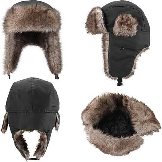 2-Pack: Men's Ushanka Winter Faux Fur Hat with Ear Flaps - A-1 Thread Vault