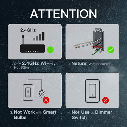 2-Pack: MOES 3 Way Smart Light Switch 2nd Generation (Refurbished) - A-1 Thread Vault